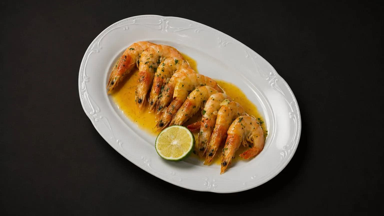 Kremalı sarımsak soslu karides