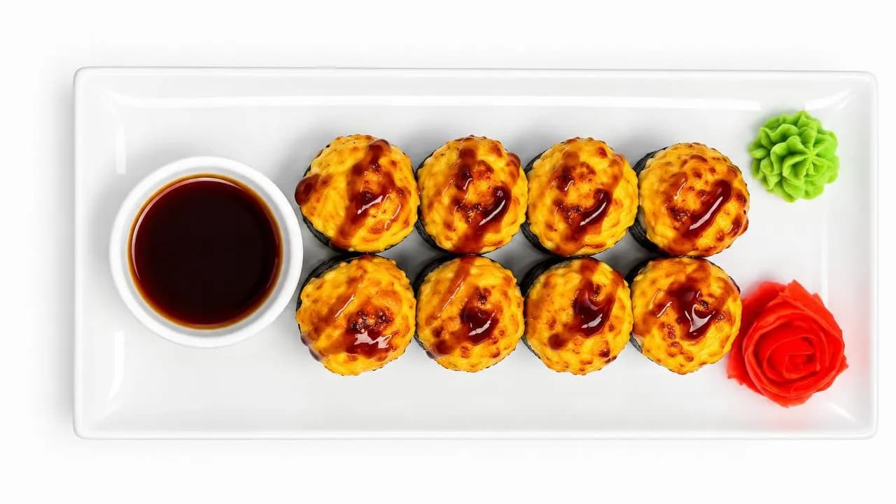 Baked roll with chicken and cheese