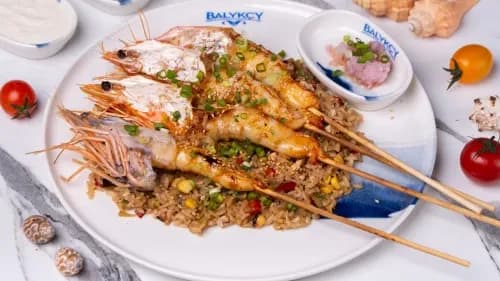 Grilde bişen jambo krewetkalar ýu-10 (4 sany)