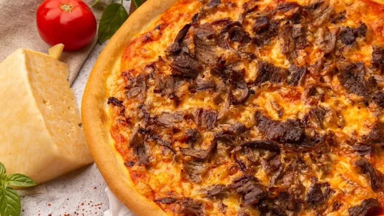 Dönerli pizza orta
