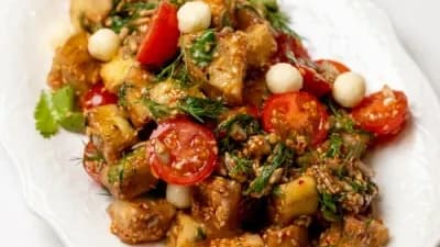Eggplant salad with cheese "Pearl"