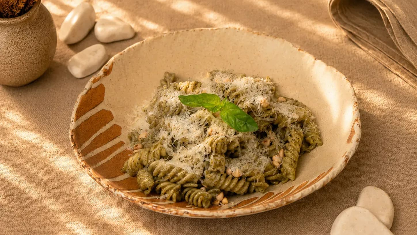 Fusilli with Pesto Sauce