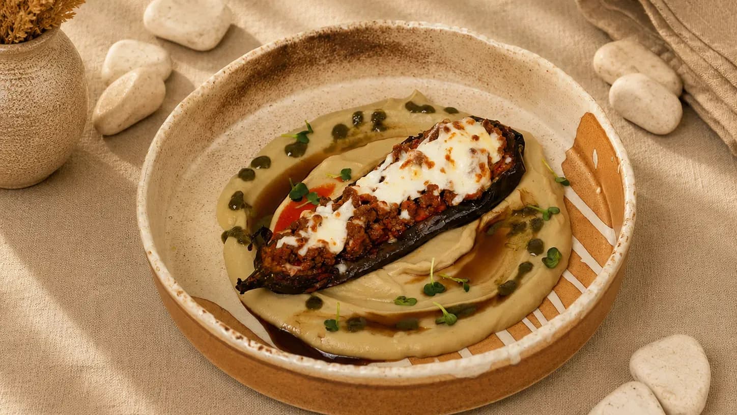 Roasted Eggplant on a Bed of Mousse